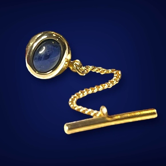 Gemstone Vintage Gold Tone Tie Tack